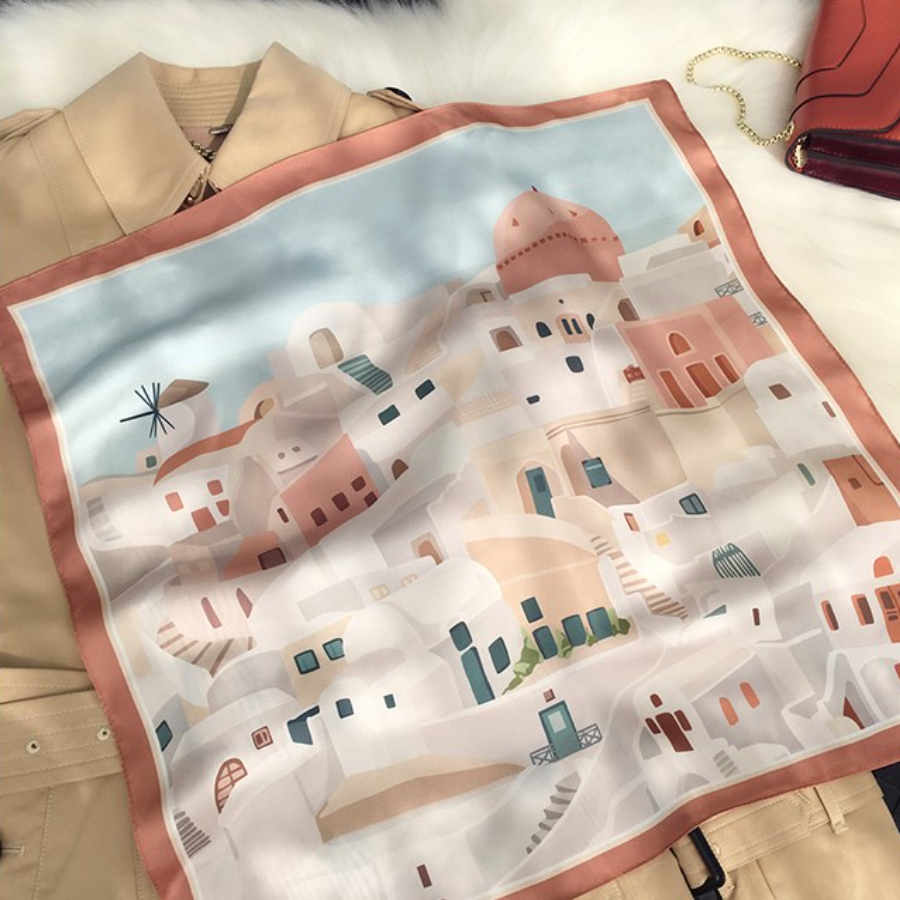 Guitar, Cat & Lady Scarf-The Black Bow-