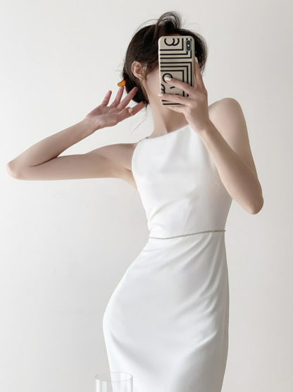 Xantho Bateau Neck Side Slit Dress-The Black Bow-