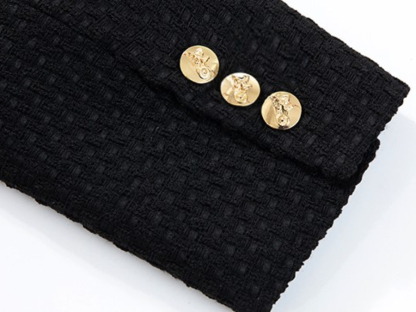 Luca Round Collar Jacket with Golden Button-The Black Bow-
