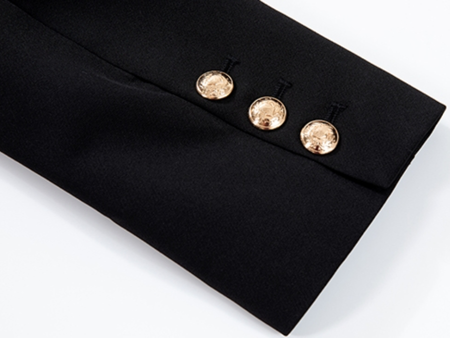 Kingsley Gold Button Jacket Style Blazer-The Black Bow-