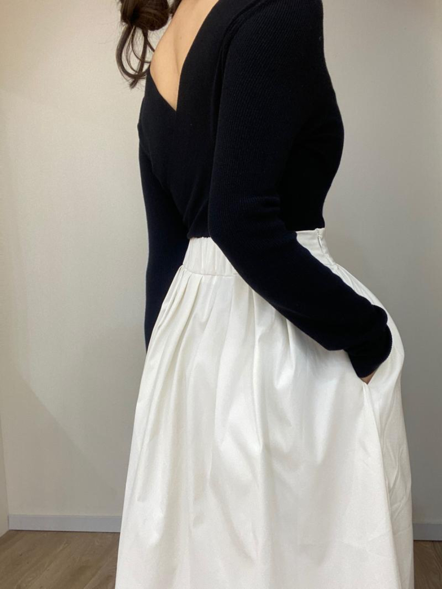 Christina Top V Neck Off Shoulder Top (Short & Long Sleeve)-The Black Bow-