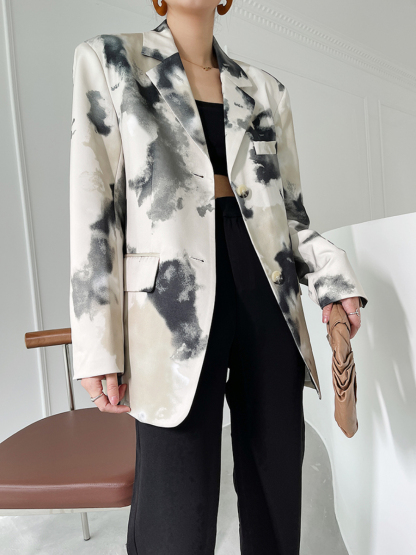 Gwenyth Waterdye Designer Blazer-The Black Bow-