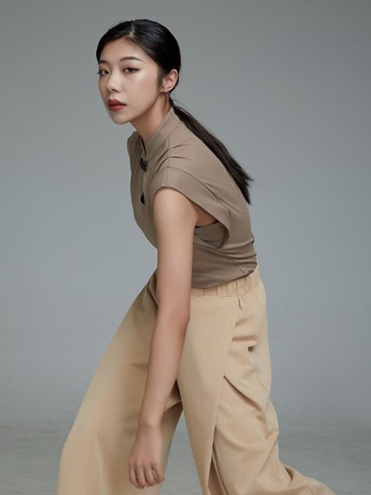 Lian Zi Pankou Oriental Top (Discounted-M Size)-The Black Bow-