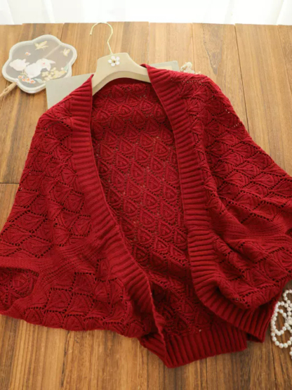 Du Juan Crochet Oriental Shawl Cardigan -The Black Bow-