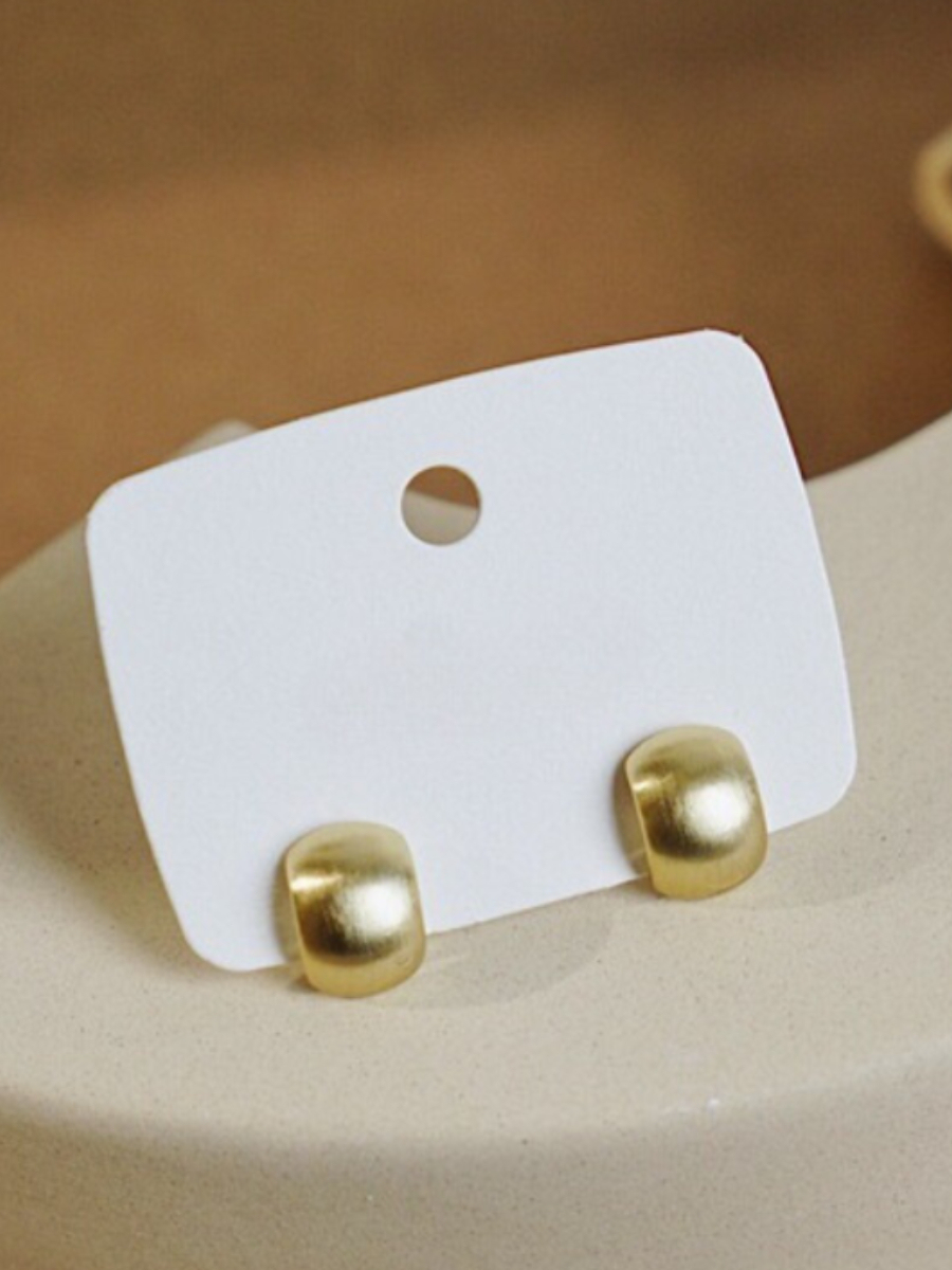 Metal Beans Ear Studs-The Black Bow-