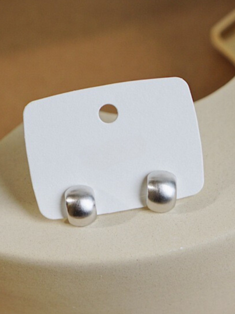 Metal Beans Ear Studs-The Black Bow-