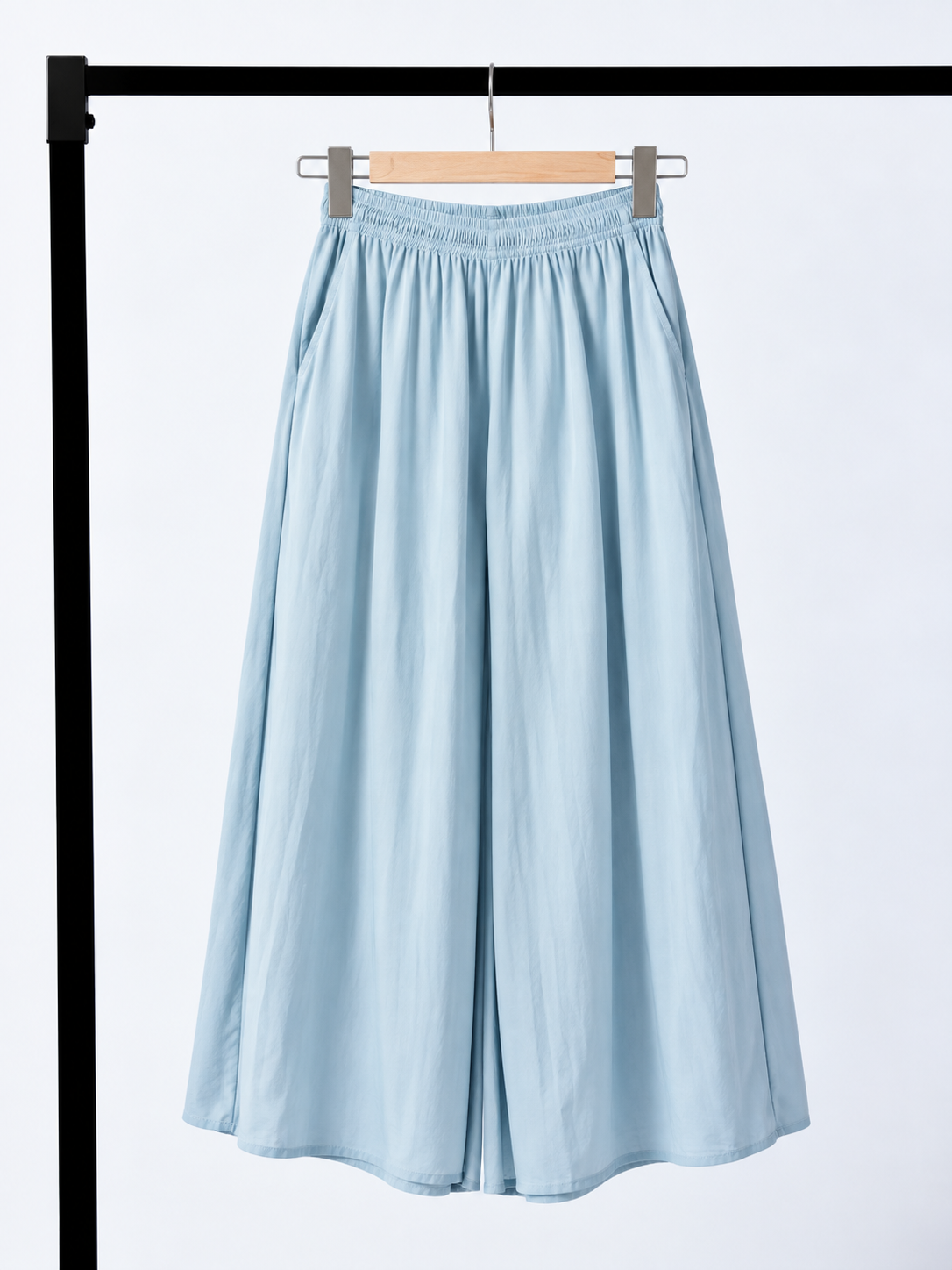 Yan Hang Sofr-Draped Wide Leg Pants