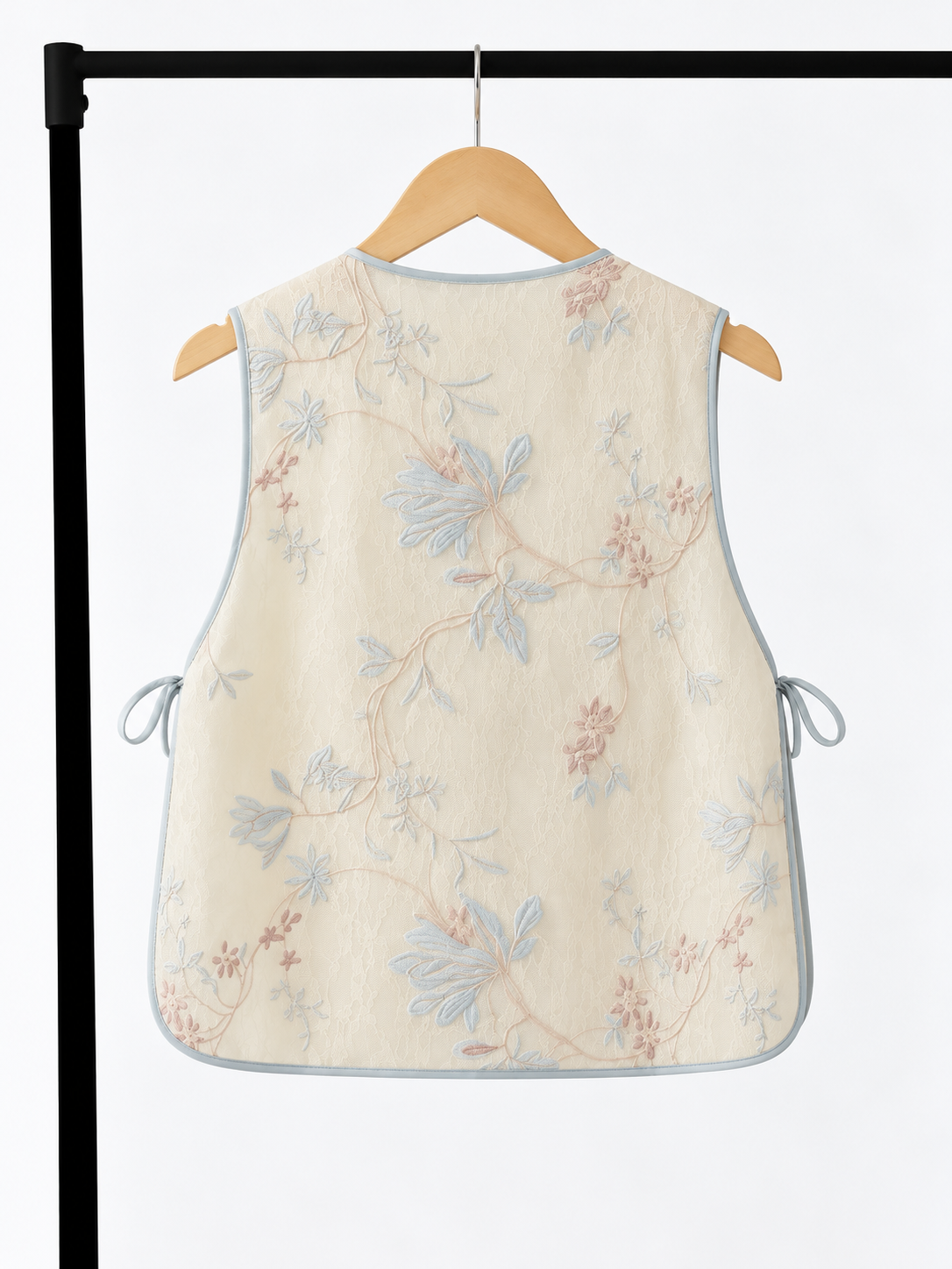Yun Xi Orchid-Embroidered Sheer Vest