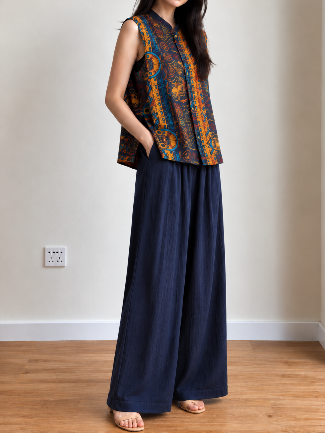Yan Ge Relaxed Elastic-Waist Denim Pants