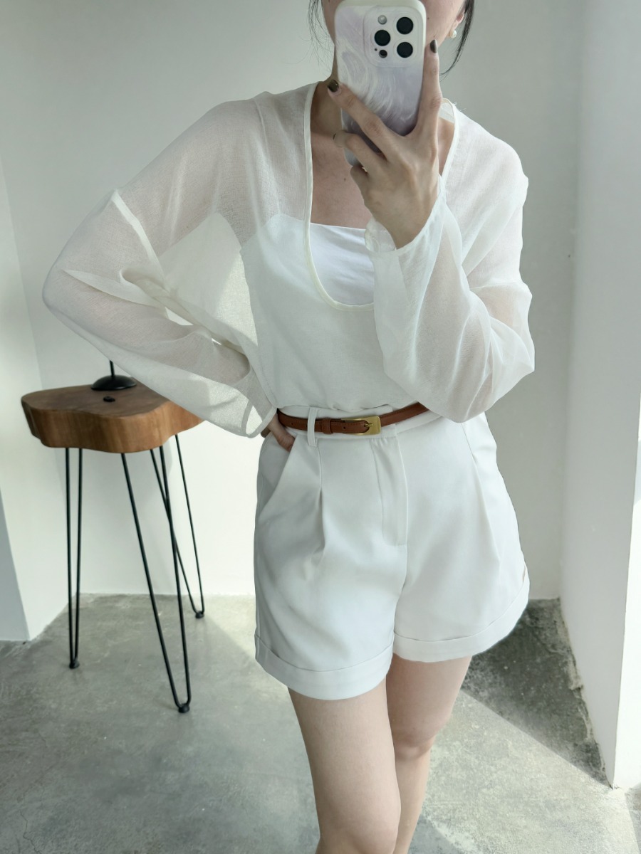 Viori Sheer Linen Top-The Black Bow-