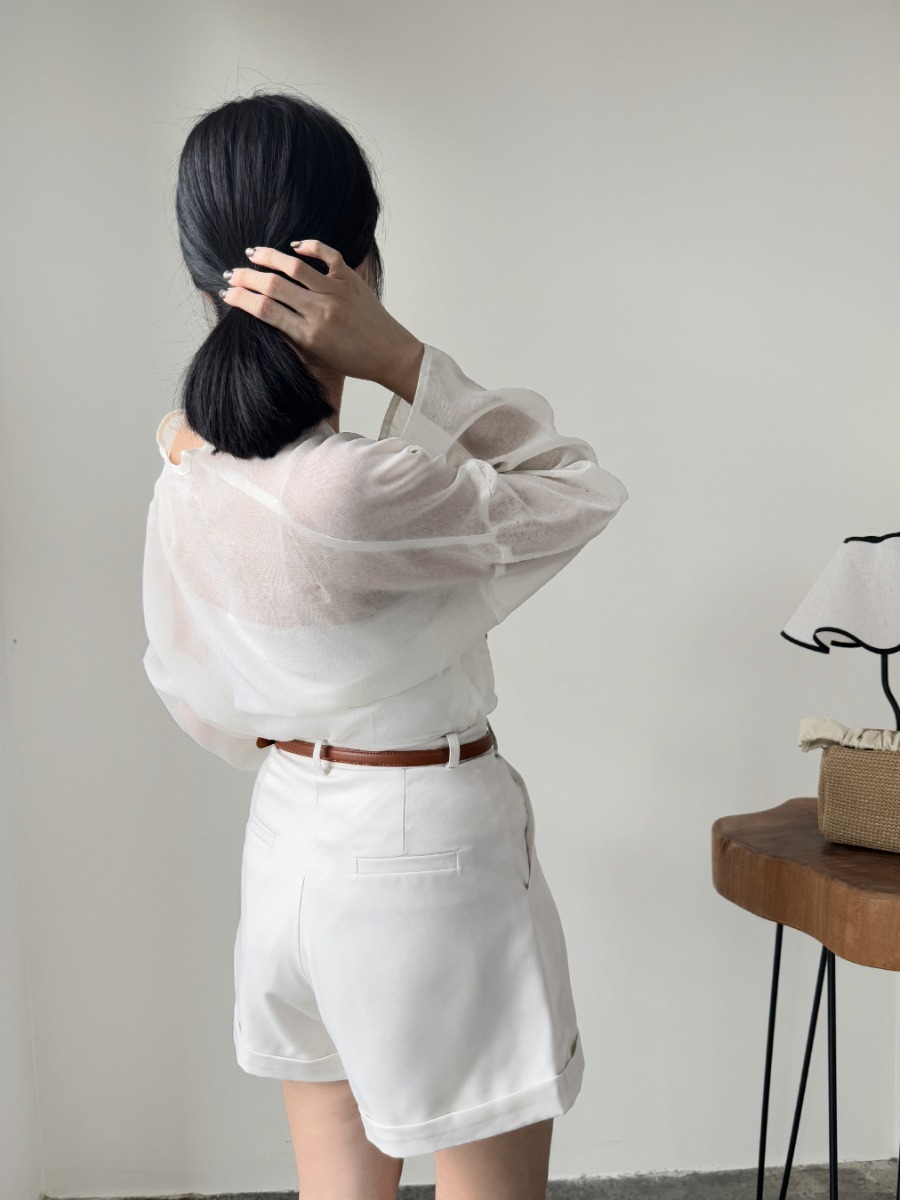 Viori Sheer Linen Top-The Black Bow-