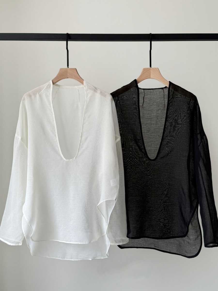 Viori Sheer Linen Top-The Black Bow-