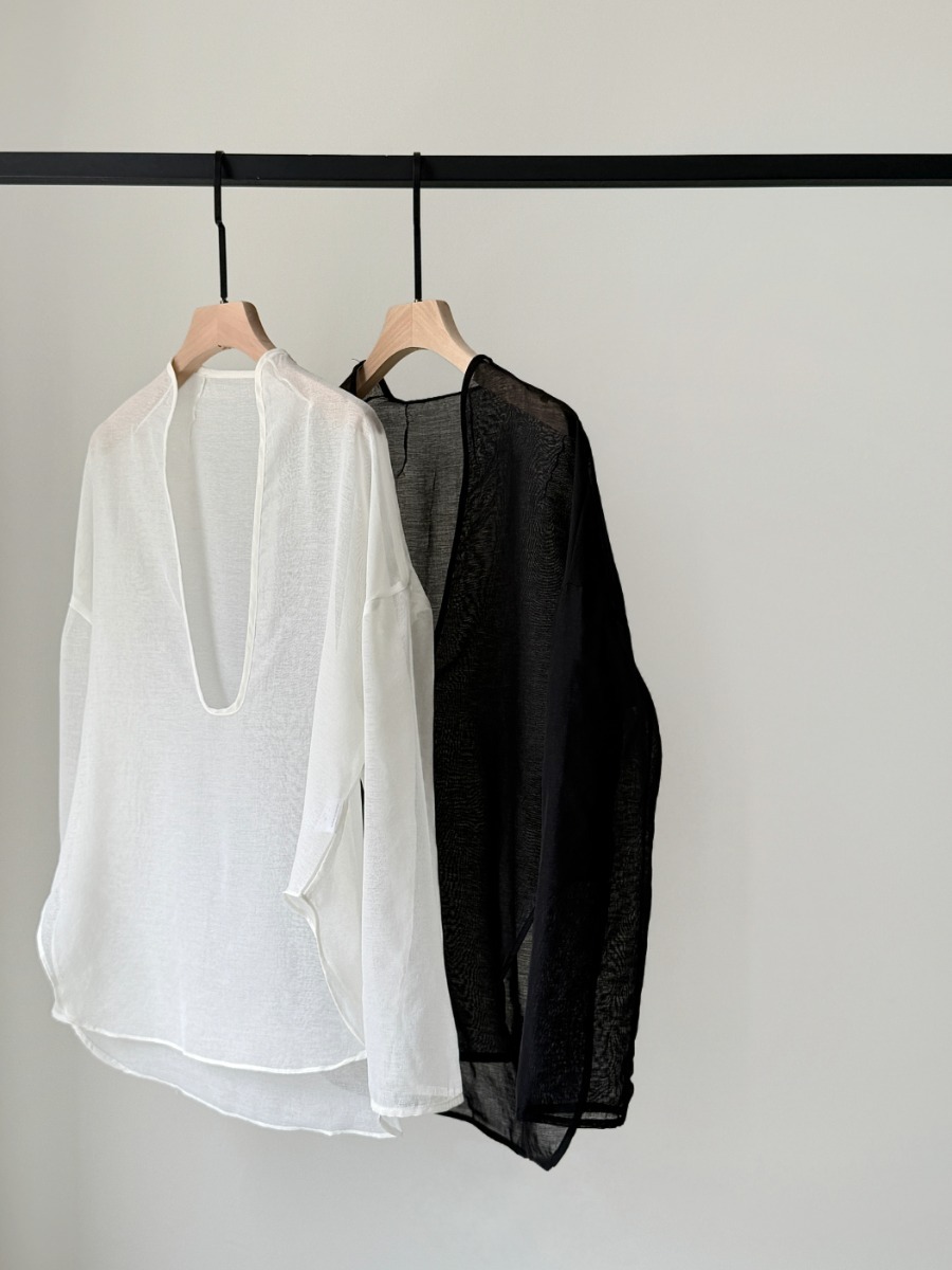 Viori Sheer Linen Top-The Black Bow-