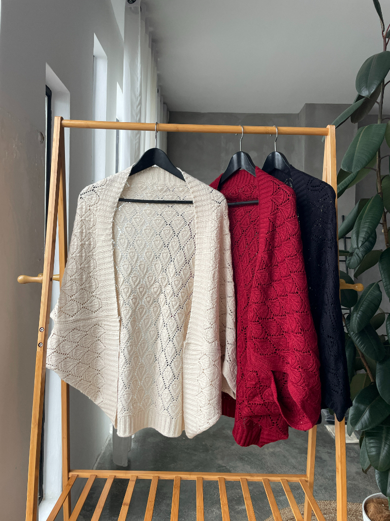 Du Juan Crochet Oriental Shawl Cardigan -The Black Bow-