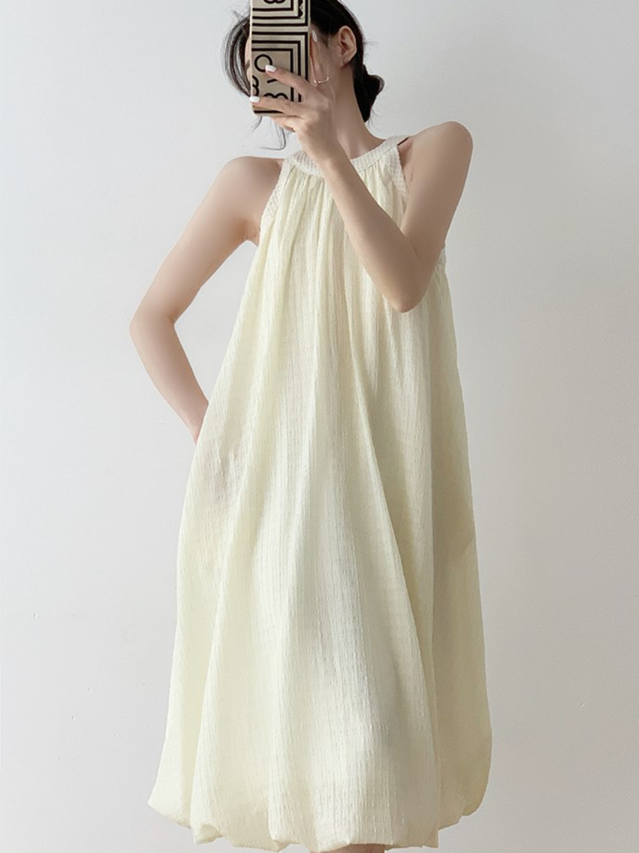 Julia Halter Neck Trapeze Dress-The Black Bow-