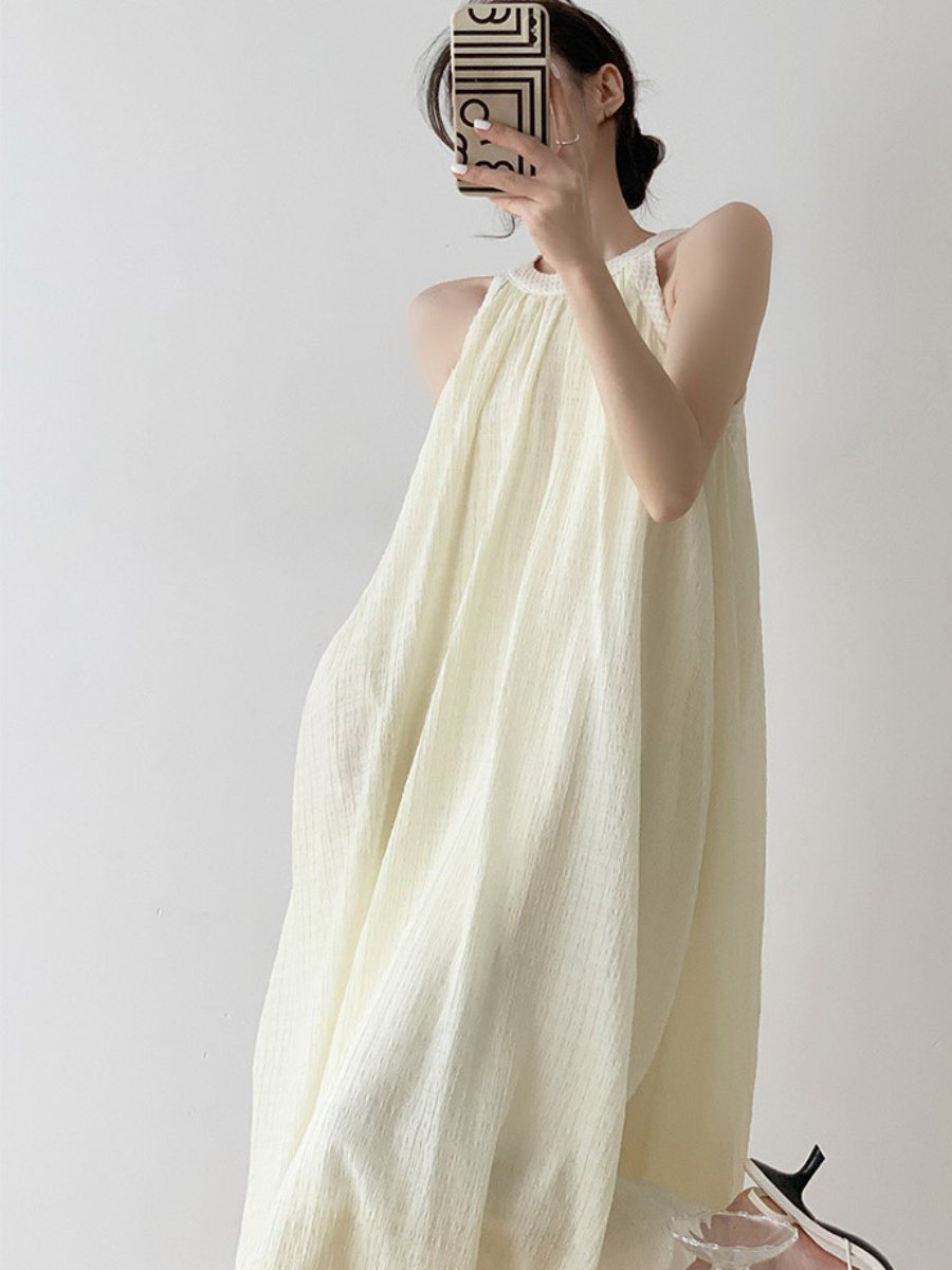 Julia Halter Neck Trapeze Dress-The Black Bow-