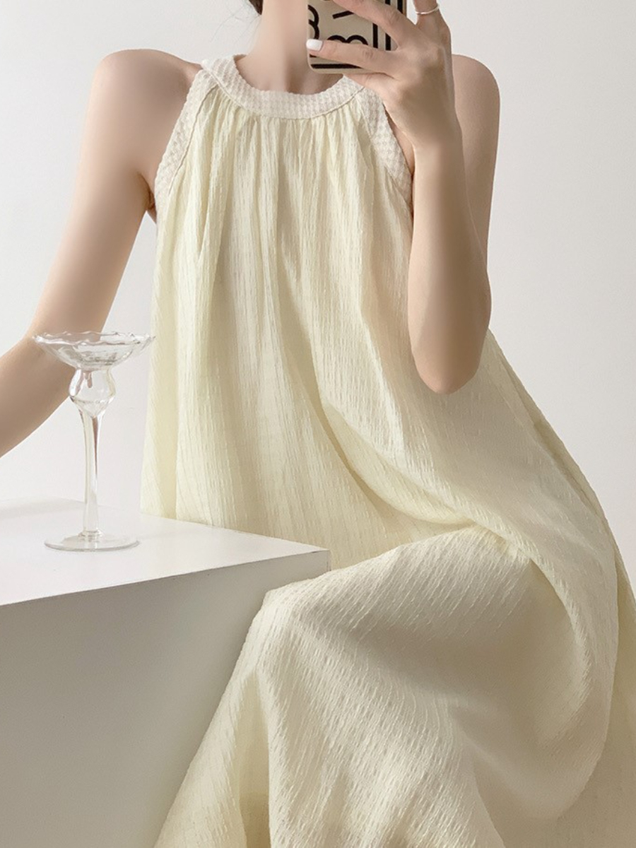 Julia Halter Neck Trapeze Dress-The Black Bow-