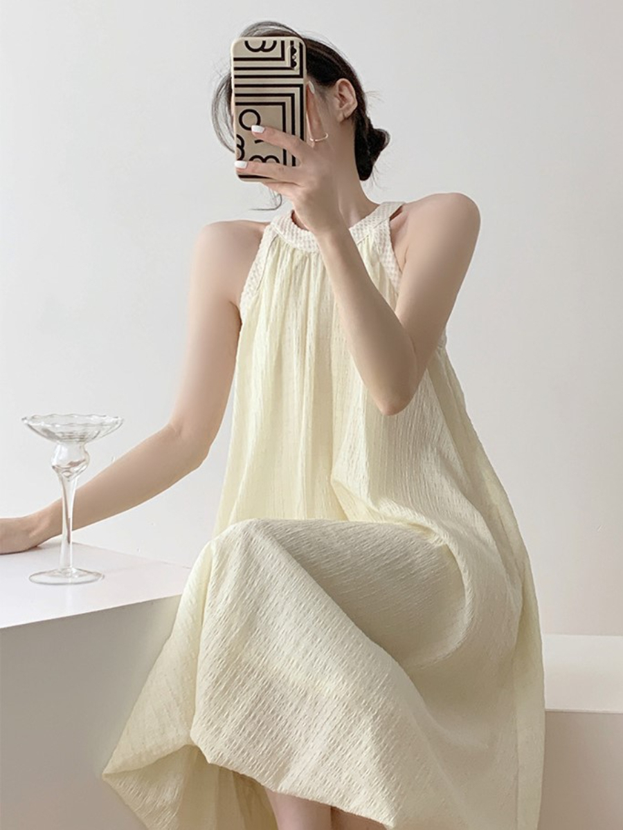 Julia Halter Neck Trapeze Dress-The Black Bow-