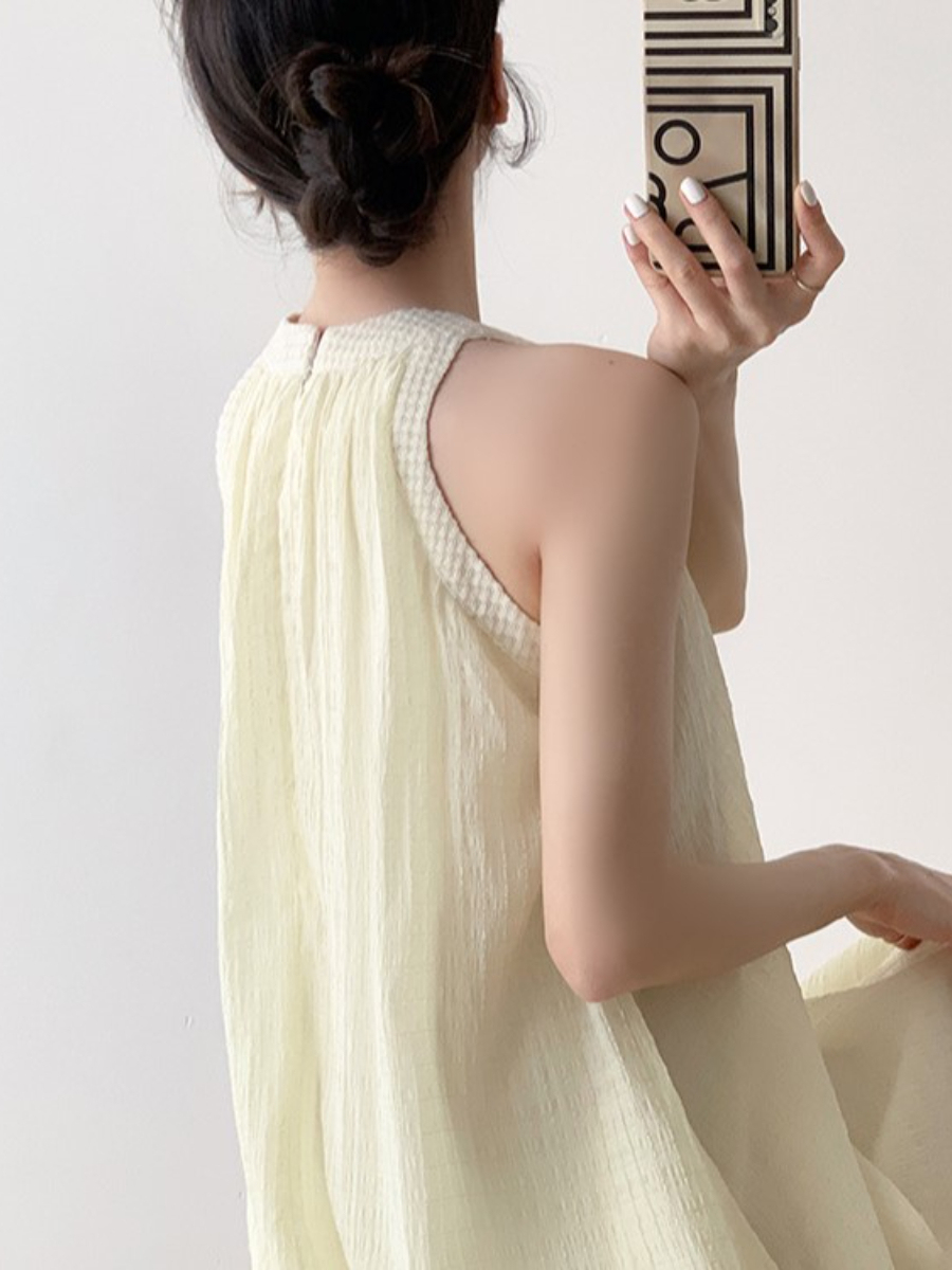 Julia Halter Neck Trapeze Dress-The Black Bow-