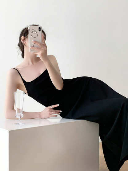 Mary Low Back Cami Dress-The Black Bow-