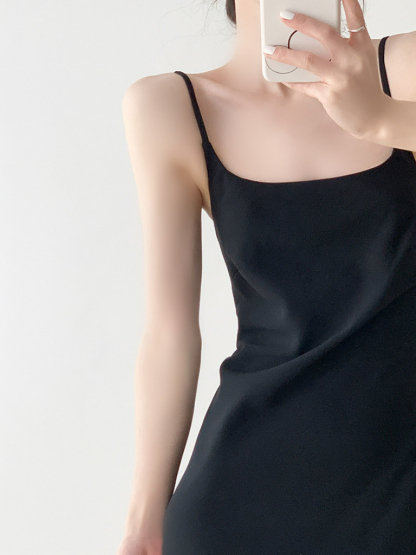 Mary Low Back Cami Dress-The Black Bow-