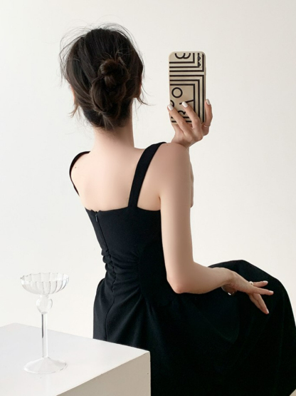Nashla Square Neck Fit & Flare Dress -The Black Bow-