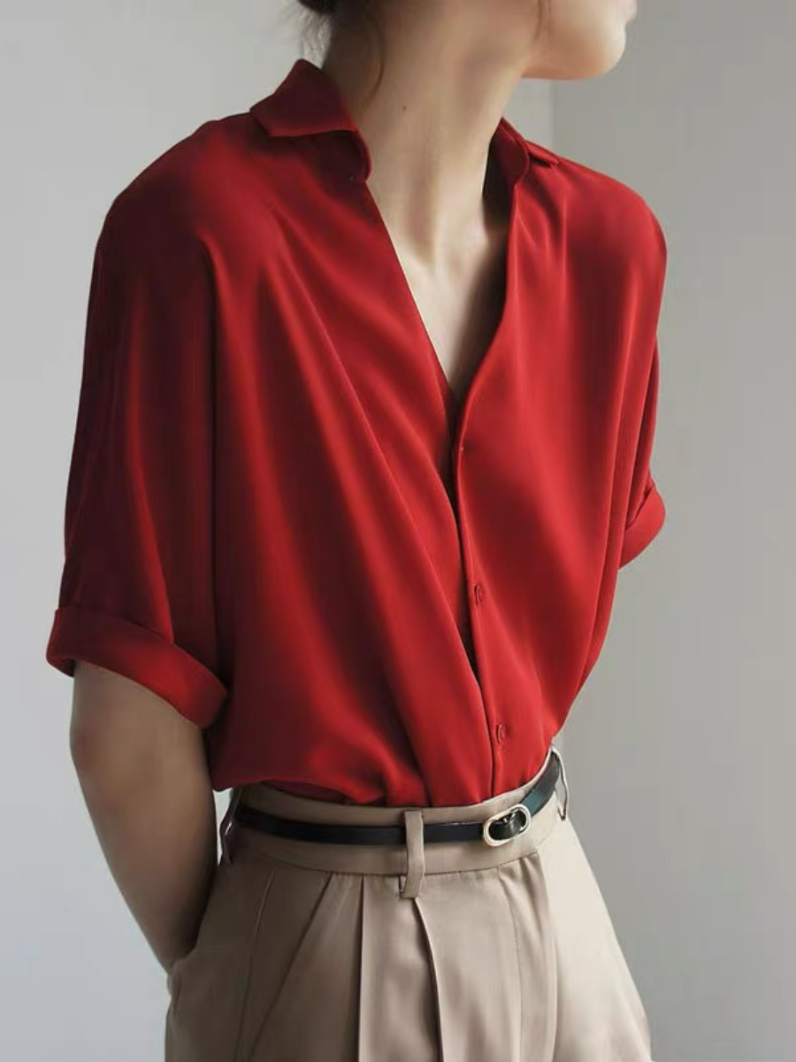 Rosalia Mid Sleeves Shirt-The Black Bow-