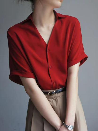 Rosalia Mid Sleeves Shirt-The Black Bow-