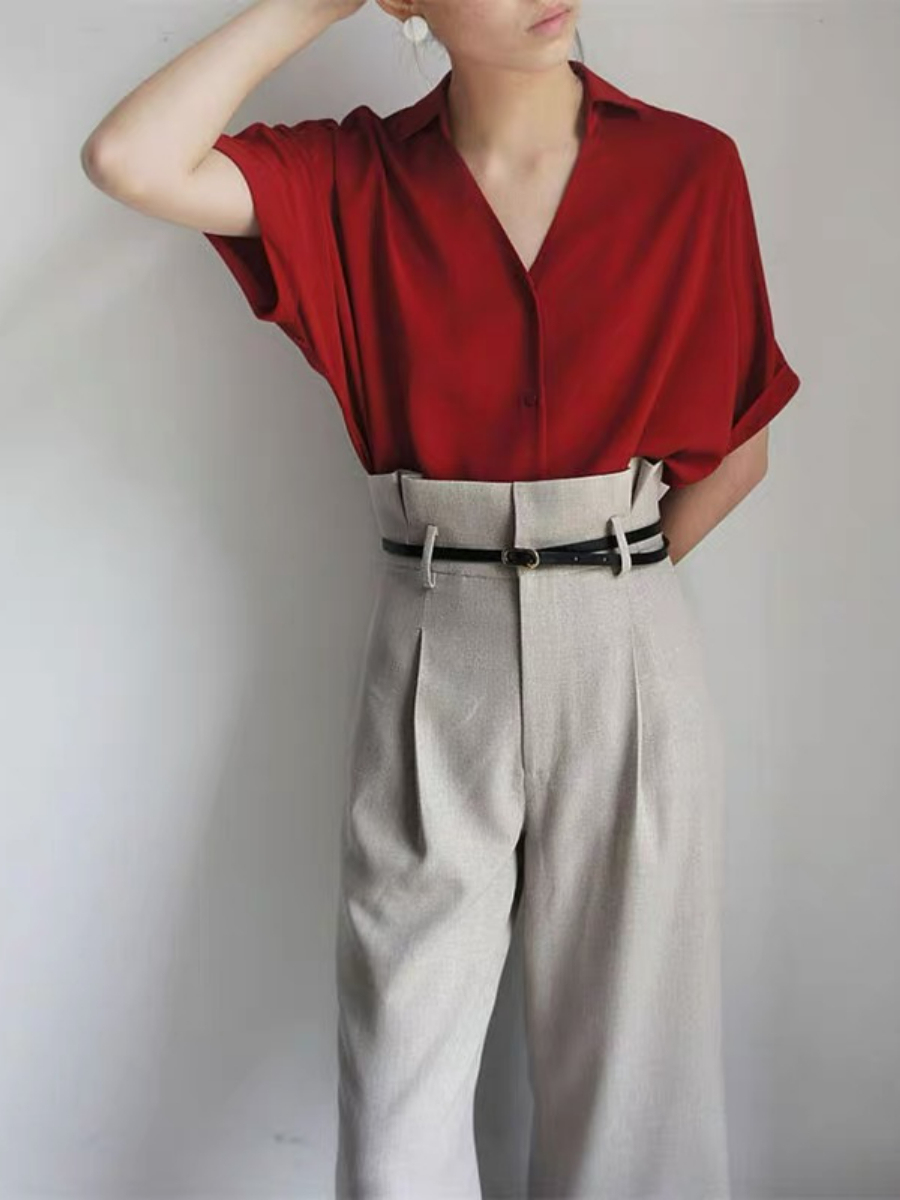 Rosalia Mid Sleeves Shirt-The Black Bow-