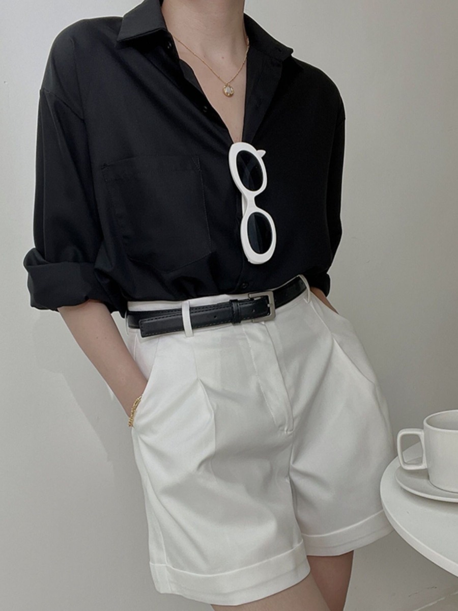 Eumi Drop Shoulder Shirt-The Black Bow-
