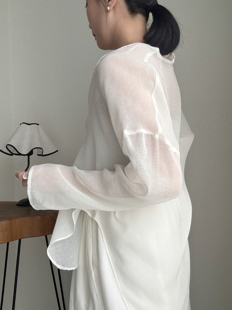 Viori Sheer Linen Top-The Black Bow-