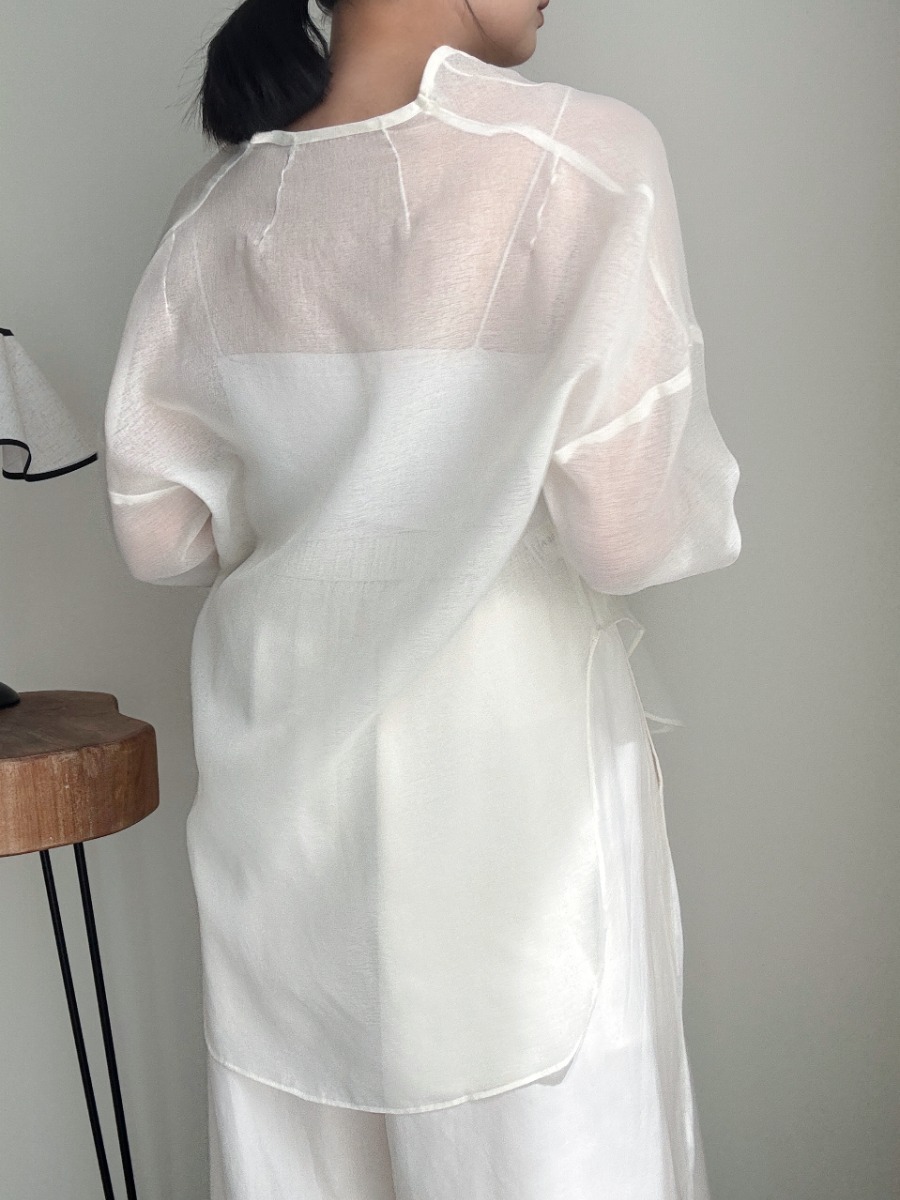 Viori Sheer Linen Top-The Black Bow-