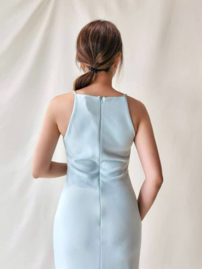 Xantho Bateau Neck Side Slit Dress-The Black Bow-