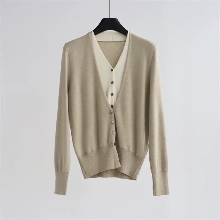 Ogna Fake Two Piece Knit Cardigan-The Black Bow-