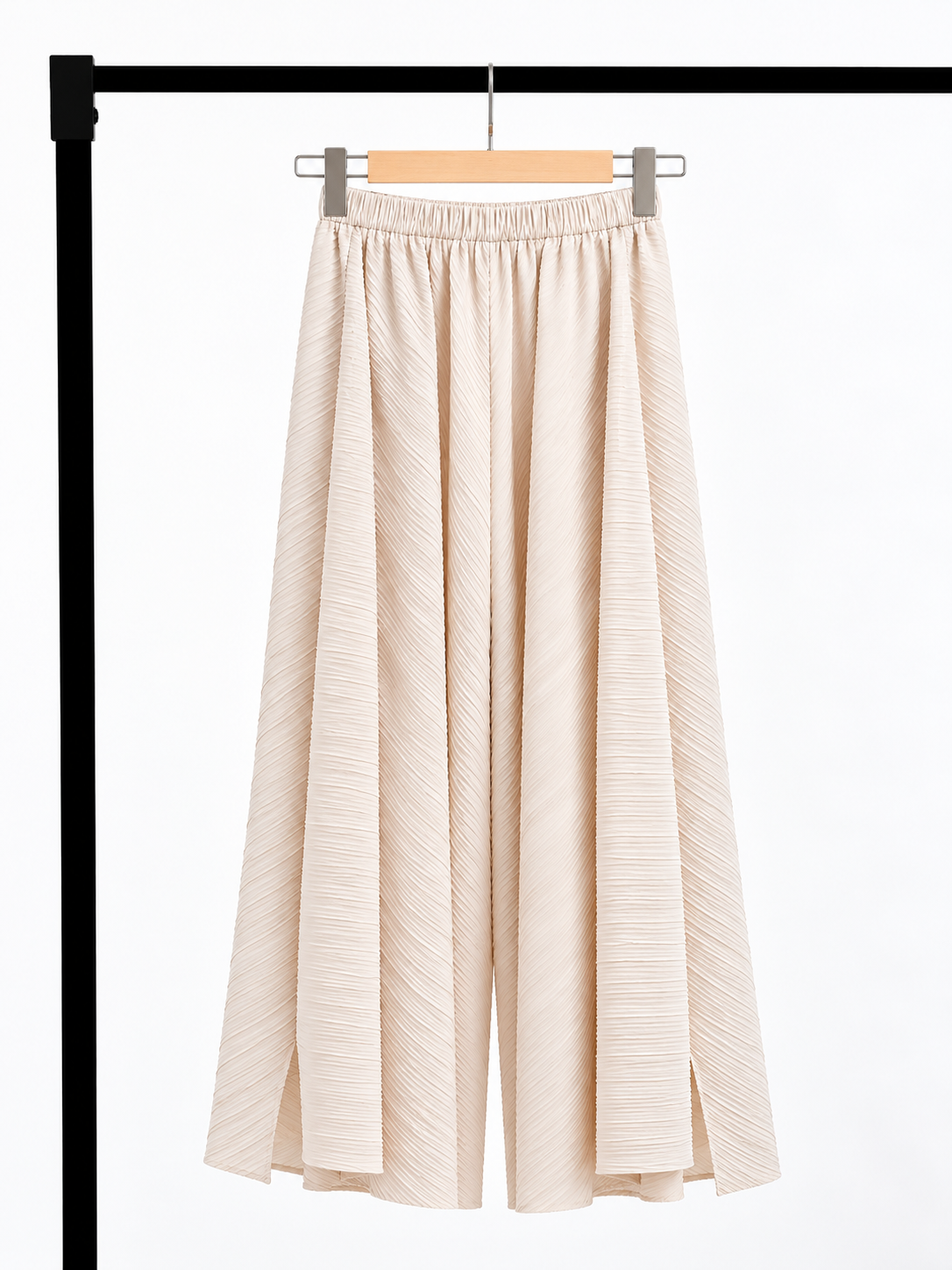Yan Jian Pleated Asymmetric-Hem Palazzo Pants