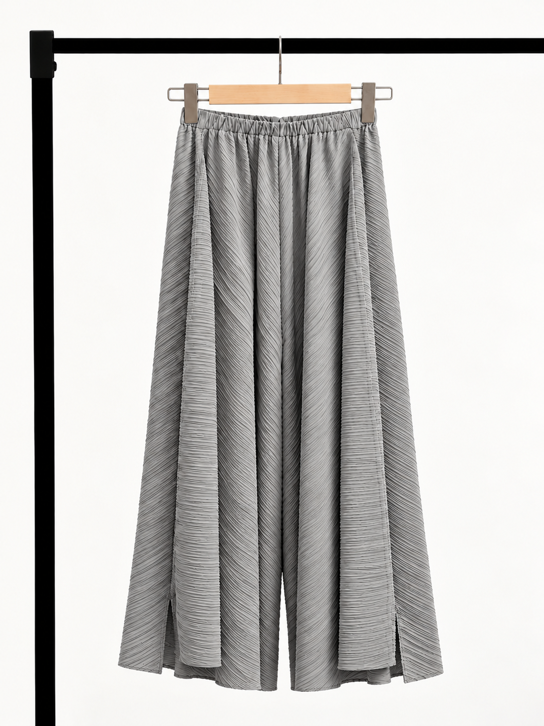 Yan Jian Pleated Asymmetric-Hem Palazzo Pants