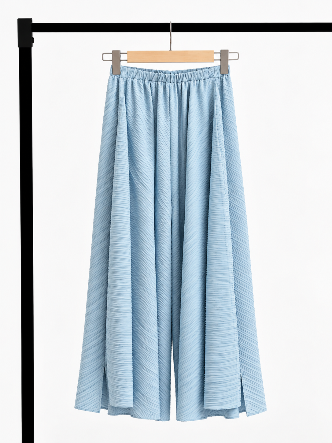 Yan Jian Pleated Asymmetric-Hem Palazzo Pants