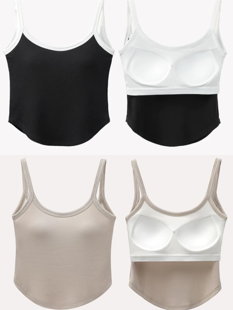 Qynna Low Back Padded Top-The Black Bow-