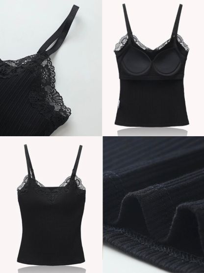 Qyu Lacey Padded Cami Top