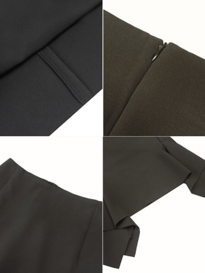 Nikola Ruffle Asymmetric Skirt-The Black Bow-