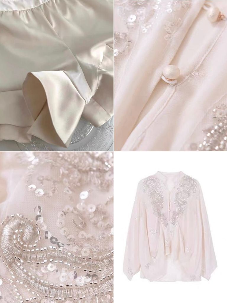 Ding Ji Oriental Sequin Cape Top & Mini Skort-The Black Bow-