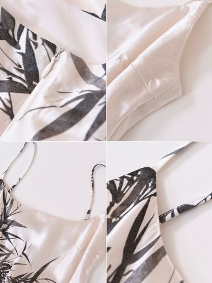 Ding Hang Oriental Bamboo Printing Cami Dress-The Black Bow-