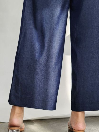 Solange Denim Blue Culottes (Discounted-S, M, L size)-The Black Bow-