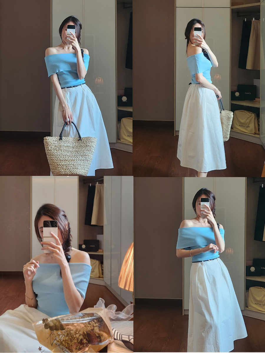 Gatane Off Shoulder Knit Top-The Black Bow-