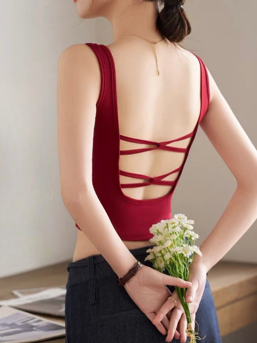 Blair Crossed Low Back Padded Top