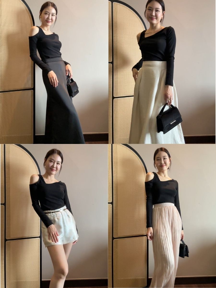 Judy Cold Shoulder Asymmetric Top