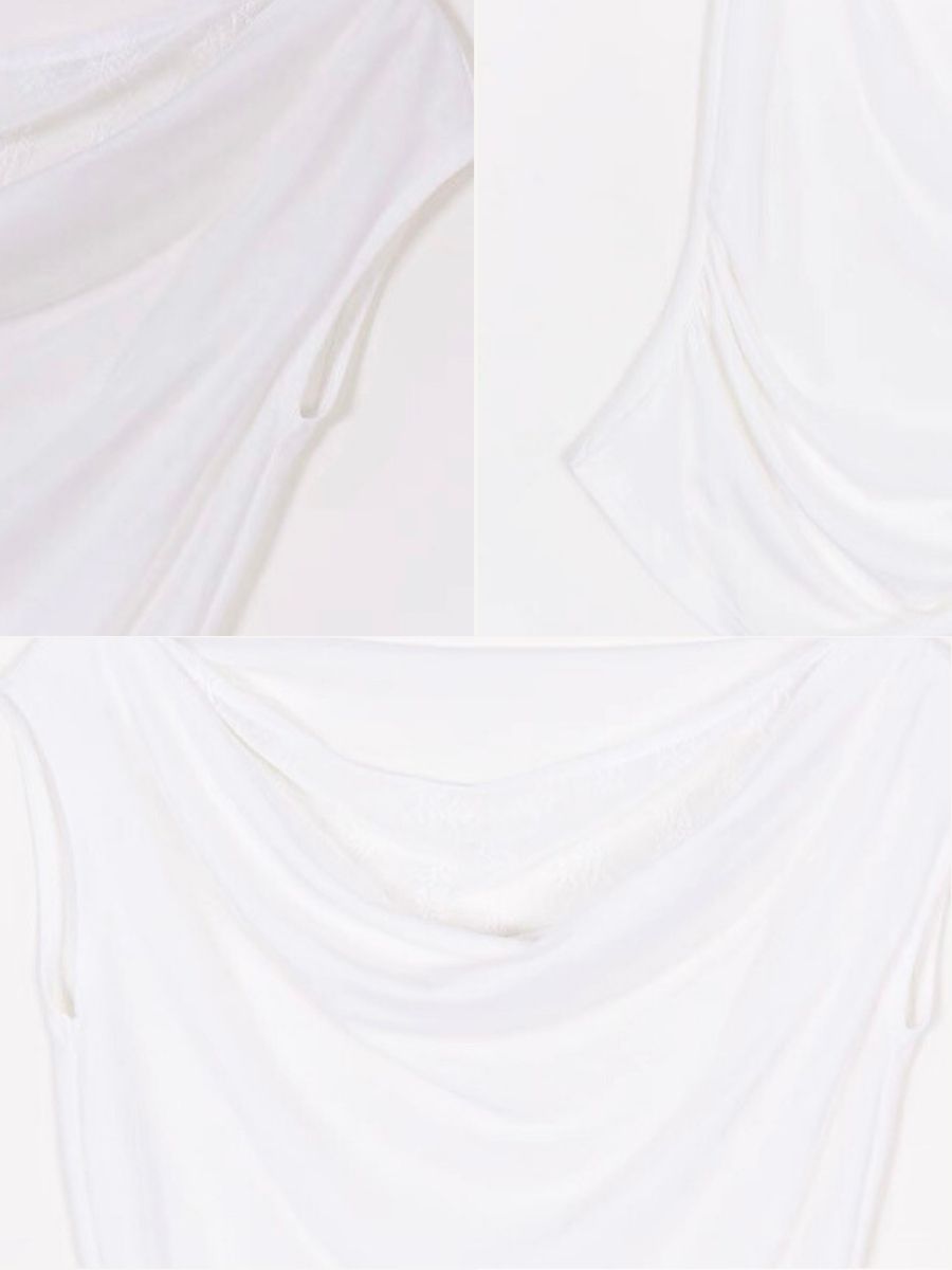 Monroe Lace Trim  One Shoulder Top