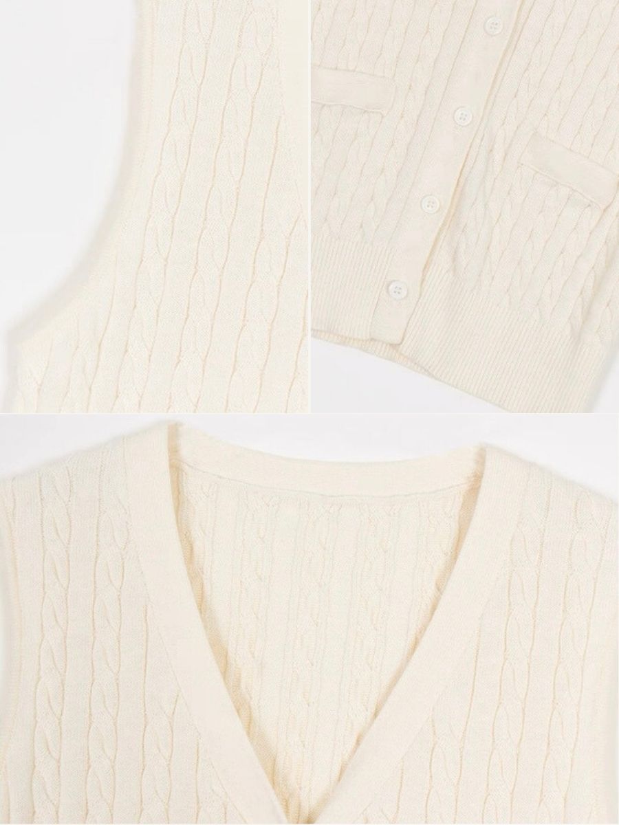Medie Twist Knit V-Neck Top