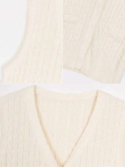 Medie Twist Knit V-Neck Top