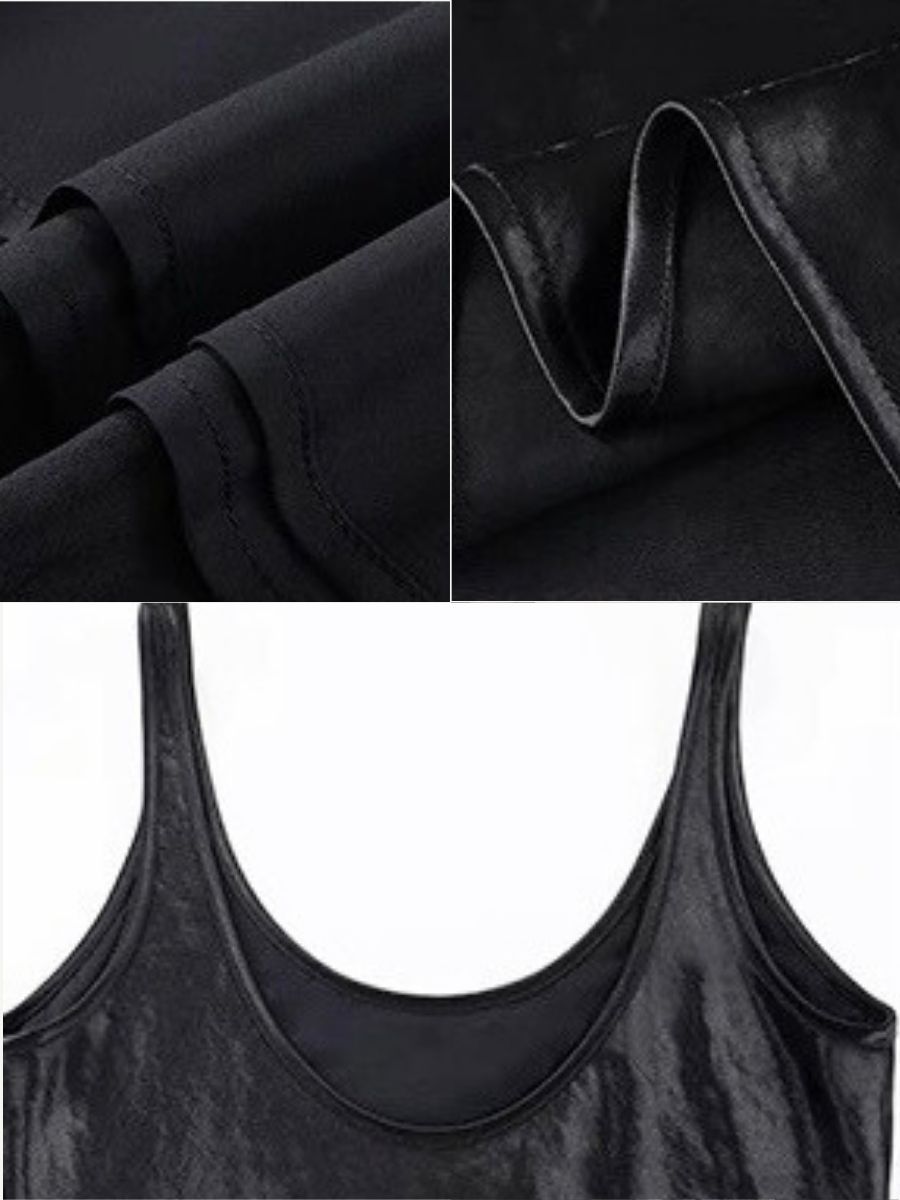 Wanetta Scoop Neck Satin Dress